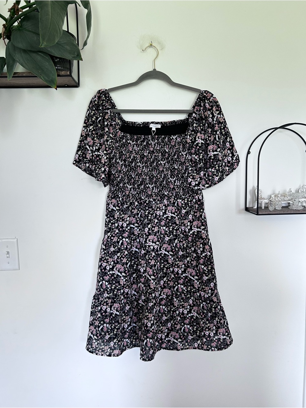 NWT Baltic Born Idera Short Flutter Sleeve Square Neck Mini Dress Size Large